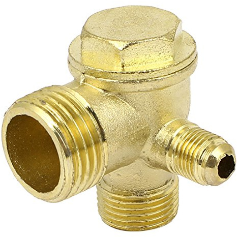 sourcing map Luftkompressor Rückschlagventil Pneumatisches Einwegventil 1/2 BSP x 3/8 BSP x 1/8 BSP Außengewinde(20,5mmx16mmx10mm)