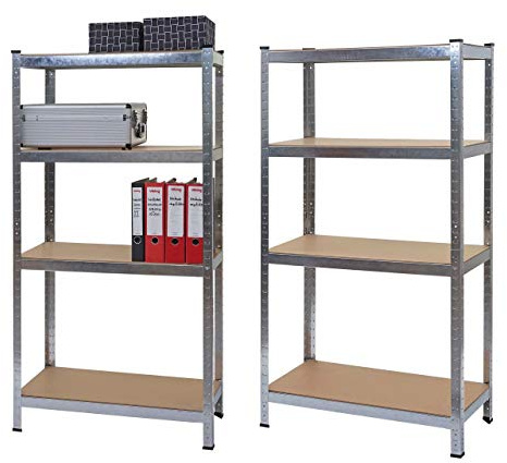 Mendler 2er-Set Schwerlastregal HWC-D67, Werkstattregal Steckregal, 160x80x40cm, Traglast jeweils 320kg MVG - verzinkt