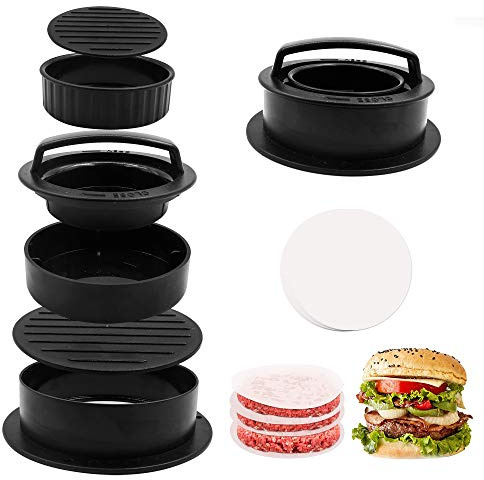 TCAIRG Burger Mold Hamburger Press Patty Maker Different Size Patty Molds, Works Best for Stuffed Burgers Press, Sliders, Regular Beef Burger -100 Wax Papers