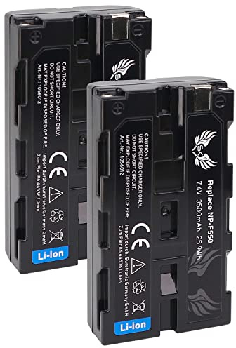 2X SK Akku Ersatz für Sony NP-F550 |- 3500mAh - LG Zellen -| Akku NP-F750 NP-F770 NP-F960 NP-F970 NP-F980 // Blitzgeräte Videoleuchten Fieldmonitore