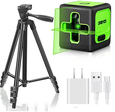 Level Tool with Tripod, 50Ft Self Leveling Leveler Tool Green Cross Line, Separate control 2 Lines Level for Picture Hanging DIY Light Duty Indoor Project