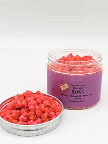 Rökelse i doftande korn, grekisk liturgisk rökelse i små korn rosa doft 100g, naturlig rökelse för anslutning med rökelsekolor, originalrecept från Mount Athos