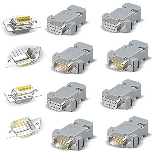 Lewttyer Db9 Buchse 9 Pin Adapter Plug Parallel Serial D-Sub Male/Female Solder Connector Plastic Housing Cover 4 Sätze Männlich Und Weiblich
