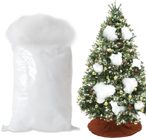 LUBOXIN Kunstschnee Weiß Flauschig - Künstliche Schnee Faser Watte für Weihnachtsbaum, Weihnachtsdorf, Weihnachtsdekoration (300g/10,6 Unzen)
