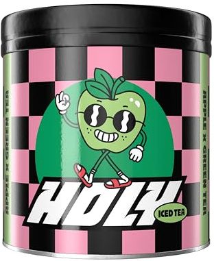 HOLY Iced Tea Pulver 'Apple x Green Tea' – Zuckerfreier Eistee mit 50 Portionen - Grüntee Pulver mit Antioxidantien & Relax Formel - Vegan mit 100% natürlichen Fruchtaromen