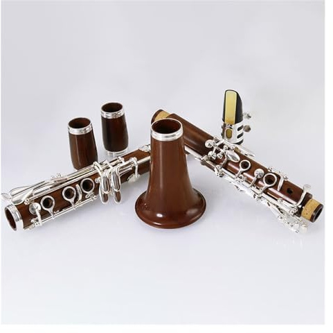 Klarinette Instrument Professionelle B-Klarinette, Korpus Aus Mahagoni, Versilberte Klappenklarinette, Mit Aufbewahrungsbox Und Zubehör