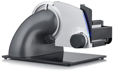 GRAEF Trancheuse universelle SKS700 électrique Trancheuse universelle pour la cuisine | Trancheuse à pain | Trancheuse fine avec accessoire combiné PRO | gris fer micacé