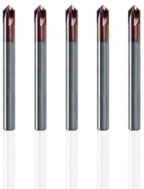 NZ 4 Flute 1/4 Chamfer End Mill with TiSiN Coating, Milling Cutter HRC55 for Machining Stainless Steel, Titanium Alloy, Alloy Steel, Cast Iron