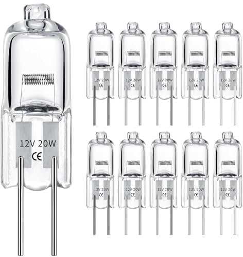 g4 Halogen,G4 Halogen Leuchtmittel 10er Pack, Halogenlampen 2800k, Halogen 12V 20W, G4 20 Watt, G4 Glühbirne Warmweiß