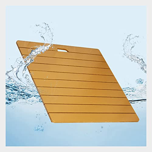 LeGDOr Duschmatte aus Holz, Badezimmer-Bambusmatte, Duschbrett aus Holz, Tablett aus Holz, Badewannenzubehör, rutschfeste Badematten für die Badewanne, anpassbar, 60 x 80 cm