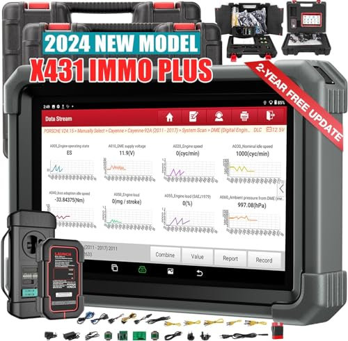 LAUNCH X431 IMMO Plus obd2 Diagnosegerät Auto mit ECU Codierung,Vollständige Schlüsselprogrammierung,mit 39+ Reset Service,ABS, Öl, EPB, DPF, BMS, SAS usw