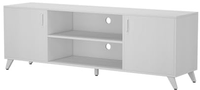 Vicco Tablero bajo Maceio, Blanco, 160 x 54.5 cm con 2 Puertas, Apto para la colocación de televisores y Dispositivos Multimedia