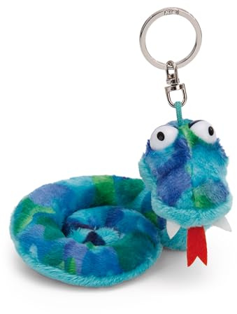 NICI Schlüsselanhänger Schlange ZsaZsa 10cm blau - Plüsch-Begleiter Kuscheltieranhänger mit Schlüsselring für Schlüsselband, Schlüsselbund & Schlüsselhalter