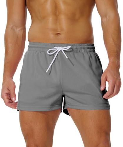 AIMPACT Mens Short Shorts 3 Inch Mesh for Gym with Pockets | Breathable, quick-dry, lightweight, 45° side slits, drawstring waistband, deep side pockets, for gym, running, daily