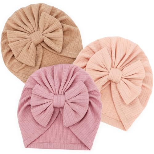 DRESHOW Baby Turban Mössa Turban Knut Baby Spädbarn Mössa Baby Flicka Mjuk Söt Småbarns Mössa