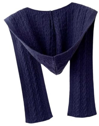 APLVFFZH Gestrickter Schal, Wickelschal, Kapuzenschal für Damen, Winter, Herbst, Herren, Wandern, Dunkelblau