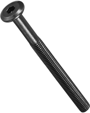 METALLIXITY Flat Head Hex Socket Cap ScrewM6-1x75 10Pcs | Steel Hex Socket Furniture Bolts Screws - for Furniture Woodworking Project Black
