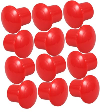 HOMSFOU Capuchons de Protection Rouge en Plastique Pp Lot de 12 et Barres D’armature de Champignon Protection sur Chantiers et Travaux Routiers Travaux Routiers