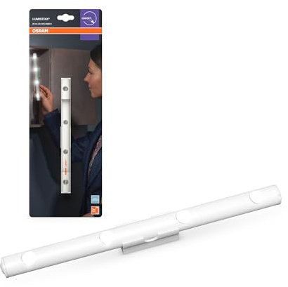 OSRAM LUMIstixx, luce LED, bianca, 100 lm, 4000K, a batteria, attacco magnetico, montaggio adesivo, compatta per uso interno