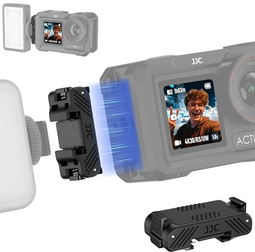 JJC Osmo Action 5 Pro 4 3 Magnetische Blitzschuh Halterung Adapter Zubehör | Zubehörschuh-Erweiterungskit für Mikrofon & Leuchte, Magnethalterung mit Kaltschuh für DJI Osmo 360 Action 5 Pro 4 3 Vlogging
