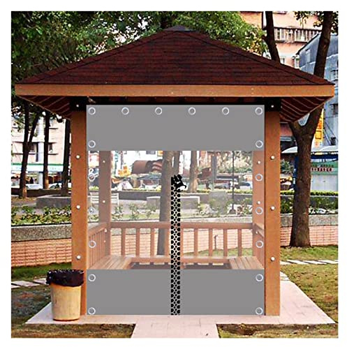 BUJNIE Tende di Tela Cerata Telo Antipioggia con Cerniera, Ganci, Tenda PVC Balcone per Carport, Padiglioni, Magazzino, Tenda Divisoria (13.12x7.22ft/4x2.2m)