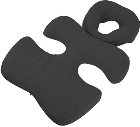 Garosa Almohada de Masaje Propenso a la Espuma de Memoria Premium, Almohada de la Cama Boca Abajo para Dormir con Menos Presión sobre el Pecho, Ideal para Spa, Recuperación de Cirugía (gris oscuro)