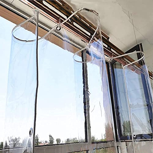 Cortinas impermeables para exteriores, toldo de PVC para pérgola, paneles laterales transparentes con ojales para patio y porche (tamaño: 300 cm x 500 cm), solución de privacidad resistente a la