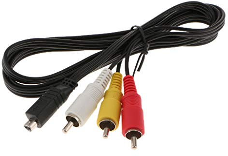 Bassadoro Cable de Video A/V TV DVD para Videocámara Sony Handycam DCR HDR - Cable Cinch RCA de Alta Velocidad