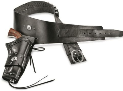 mittelalterlicher Holster mit Vintage, tiefhängendem Leder-Cowboy-Revolvertasche für Rollenspiel-Kostümzubehör