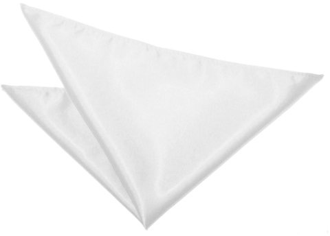 DQT Mens Plain Satin Wedding Suit Pocket Square - White