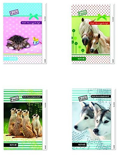 Roth-Hausaufgabenheft Tiere für clevere Faule 1 Woche 2 Seiten, A5