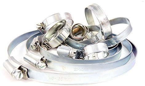 TR Hose Clips Pipe Clamps - W1 Zinc Plated - British Type 100-120mm set of 2