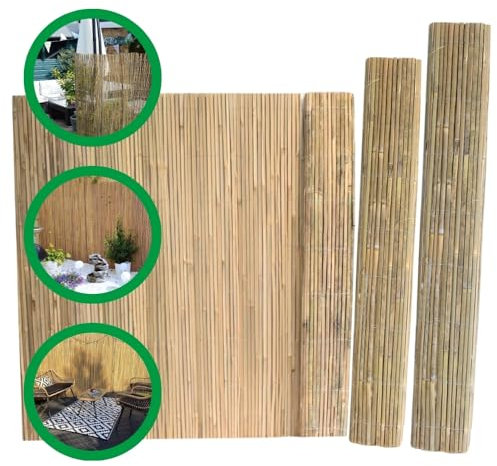Suregreen Natural Bamboo Fence Screening Roll | 1m x 4m | Strong Garden Screening | Outdoor Privacy Fence | Eco-Friendly Split Bamboo Slat Fencing | Garden Screens for Patios, Balconies, Terraces
