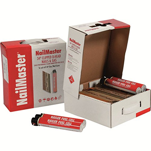 COLLATED 1ST FIX GUN NAILS NAILMASTER 50 X 2.8MM RING GALVANIZED NAIL (3300) & GAS (3 CELLS) PASLODE (OLD) HITACHI, SENCO, QUICKFIRE