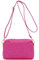 FashionPuzzle Petit sac à bandoulière triple fermeture éclair, fuchsia, Taille unique