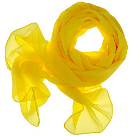 DOLCE ABBRACCIO by RiemTEX Schal Damen SWEET LOVE Stola Chiffon Tuch in 30 Unifarben Schals und Tücher Halstücher XXL Chiffontücher Halstuch in sattem Gelb für jede Jahreszeit (Zitronengelb)