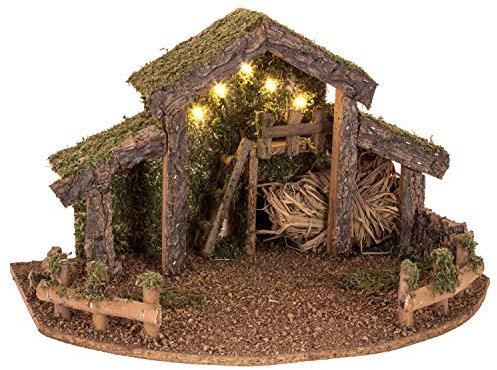 Feerie Christmas Crèche Traditionnelle de Noël Vide - LED - 38 x 22 cm