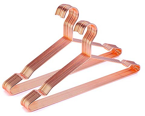 Better to U 43.2 cm Kupfer-Metall-Kleiderbügel für Erwachsene, Kleidung, 4.0 mm, Roségold, strapazierfähig, für Mantel, Anzug, platzsparend, schmaler Drahtbügel für Camisole Hochzeitskleid
