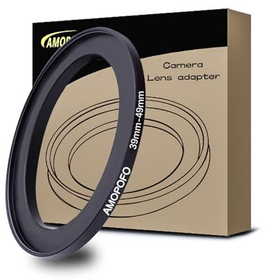 39 bis 49mm Metall Filter-Ring,39-49mm Step up Filteradapter Ring - von Kamera Objektiv mit 39mm Filtergewinde auf 49mm Filter-Ring