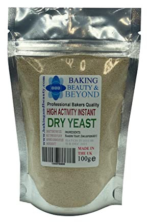 Baking Beauty and Beyond Instant Dry Yeast for Hand Bread Machines - Professional Bakers for Bread, Cake, Pizza Dough Crust, 100 Gram Bag