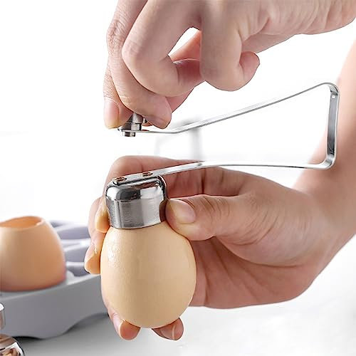 Abridor separador de cáscara de huevo de acero inoxidable Shell Cracker para huevos hervidos duros/blandos, cocina separadores de huevos duros y blandos, Topper de Cortador de Huevo