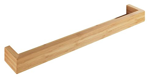 WENKO Vägghylla bambu, högkvalitativ bambutavla inklusive monteringsmaterial, praktisk hylla för badrumstillbehör eller dekoration, hållbart badrumstillbehör, 60 x 9 x 5 cm, natur