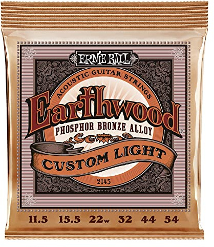 Ernie Ball Earthwood Custom Light Phosphor Bronze Saiten für Akustikgitarre - Stärke 11.5-54