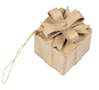 Décopatch NO060C Pappmaché Geschenk zum Aufhängen 4x4x5,5cm Kartonbraun