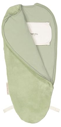 PUCKABABY - Baby-Pucksack 0-3 Monate | 44-62 cm - Piep - Luxus Winter-Pucktuch - 2.5 TOG - Baumwolle und Teddy Stoff - Olive Teddy