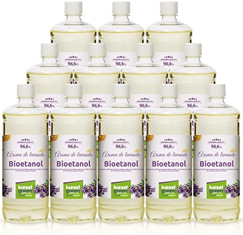 KieselGreen Bioetanol 12 x 1 litro con Fragancia para Chimenea de Etanol, Muchas Variedades – Bioalcohol como Fragancia de Ambiente – Estufas de Bioetanol, Biochimenea Etanol, Ethanol (L)