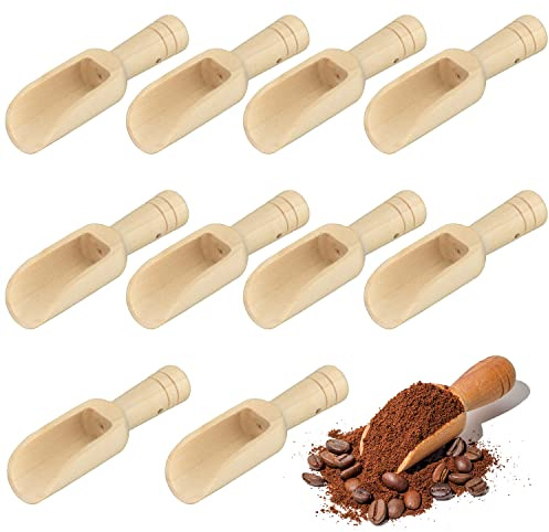 10 Stück Holzlöffel Mini Salz & Gewürze Schaufeln Süßigkeiten & Pulver Waschmittel Baby Löffel Set Tee Schaufel für Badesalz