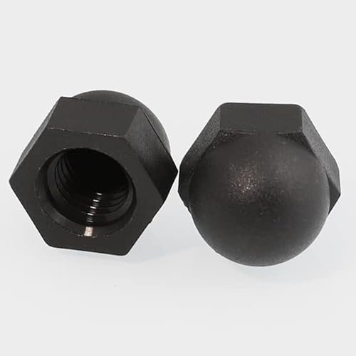 Nylon Hutmuttern Weiß/Schwarz Kunststoff Sechskant Sechskantmutter M3 M4 M5 M6 M8 M10 M12 M14 M16 M18 M20 für Isolierung USE-M12 (10 Stück), Schwarz