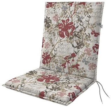 Doppler Auflage Niederlehner Living Flower Muster I Gartenstuhl-Polster 100x48x6cm aus Baumwolle & Polyester I Sitzauflage weich & bequem I Sitzkissen zum Festbinden an Gartenstuhl