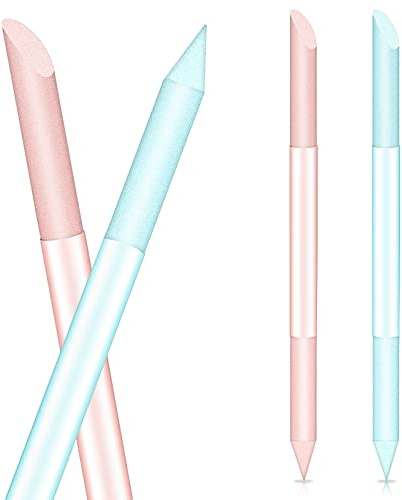 Glass Cuticle Pusher Set of 2 Cuticle Remover Tool Nail Cuticle Trimmer Double Sided Glass Manicure Stick Angled Cuticle Filing Pusher
